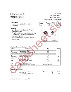 IRFR3410PBF datasheet  